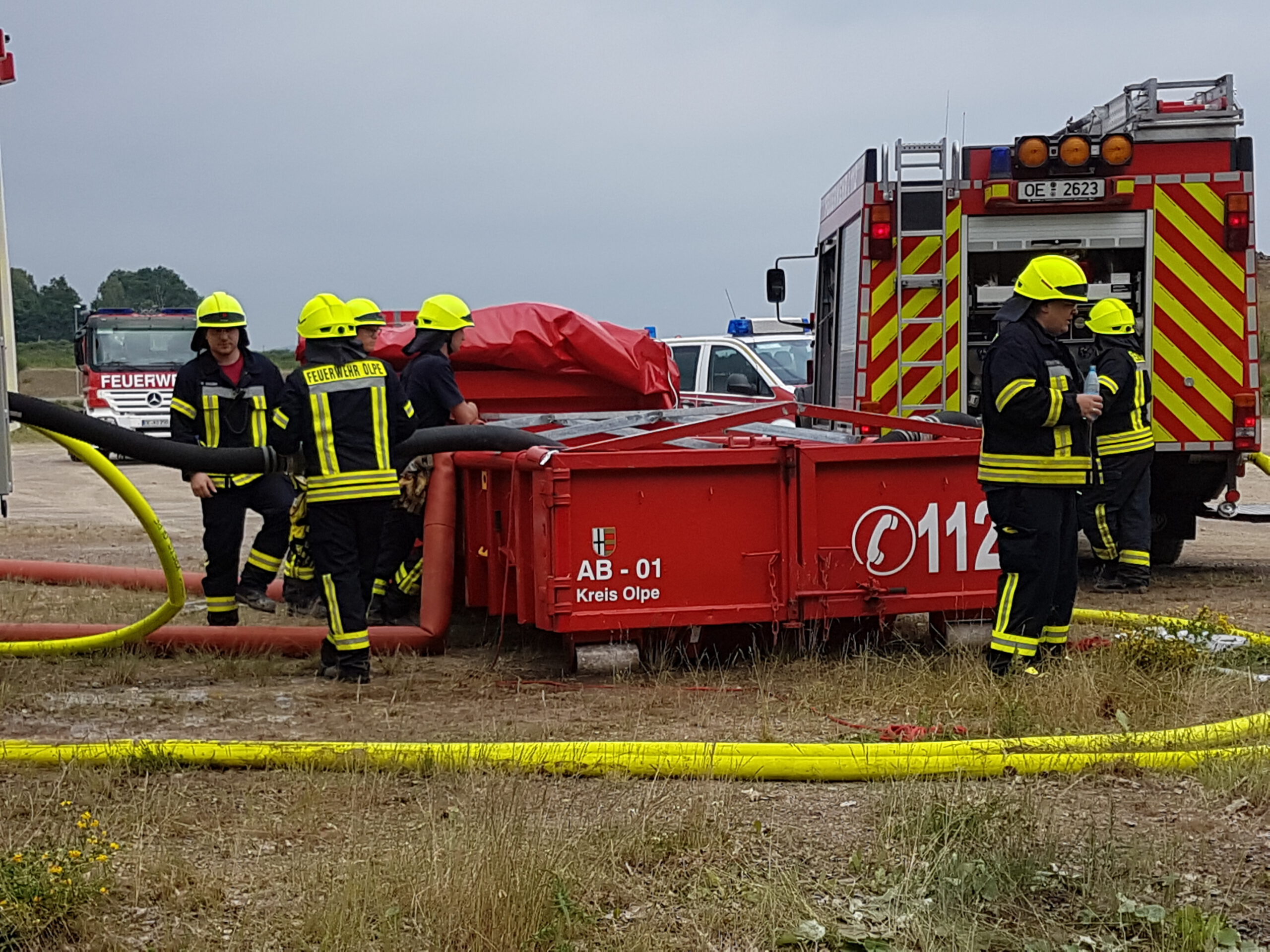 Übung der Feuerwehren Attendorn und Olpe