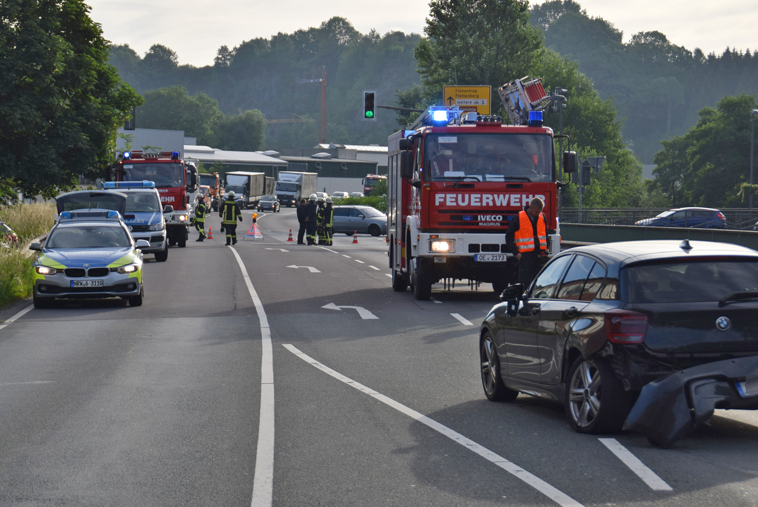 Verkehrsunfall mit vier Fahrzeugen