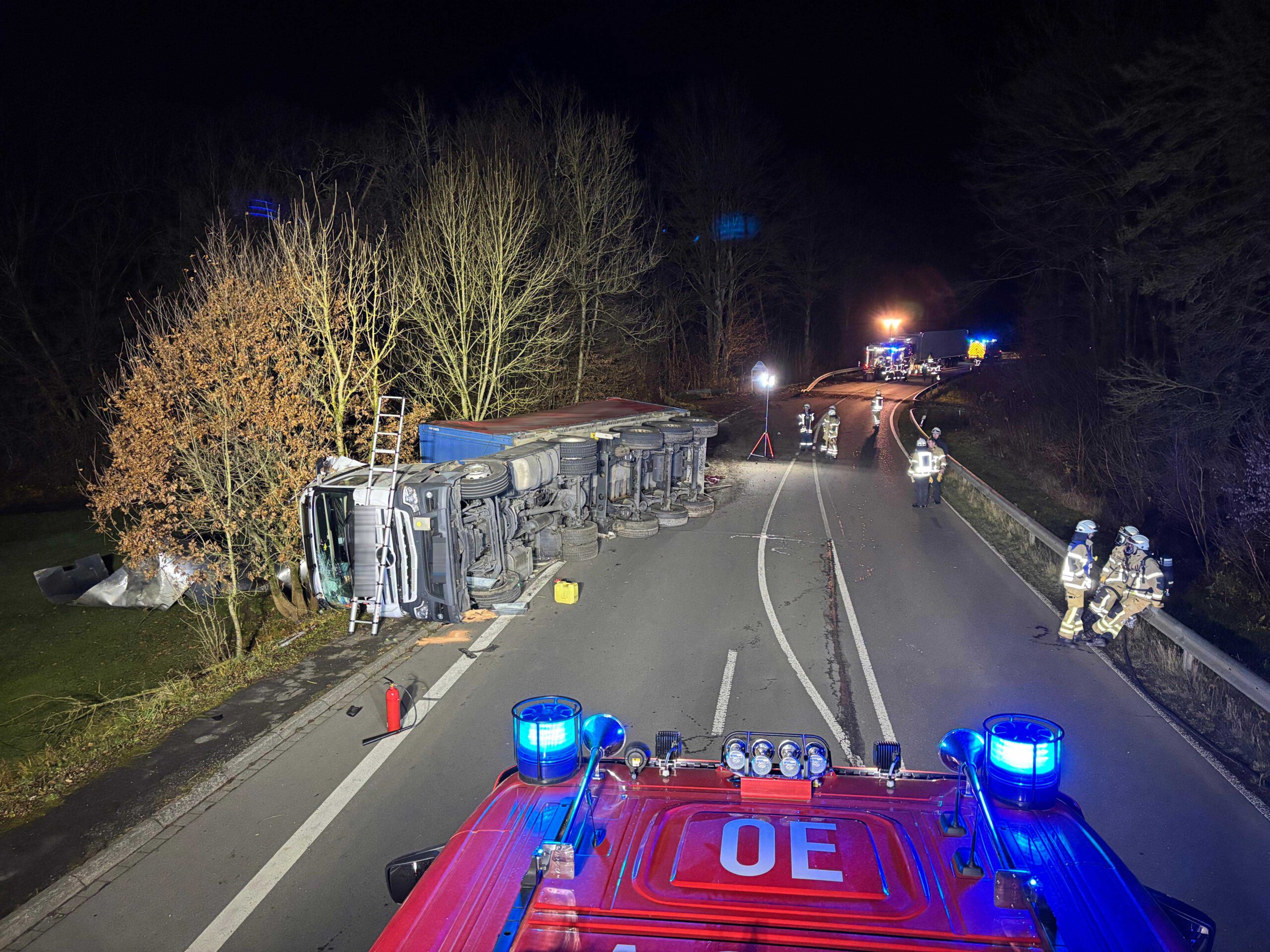 Lange Sperrung nach Verkehrsunfall